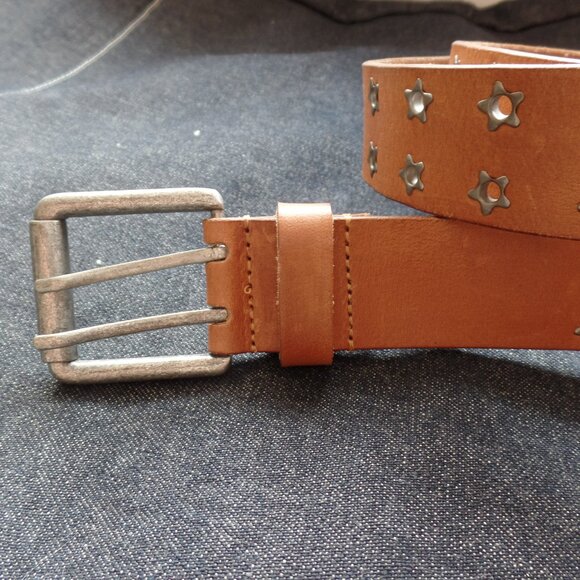 Free People Star Belt VIRGO Grommet Leather Color: Cognac M/L NWOT - Picture 7 of 9